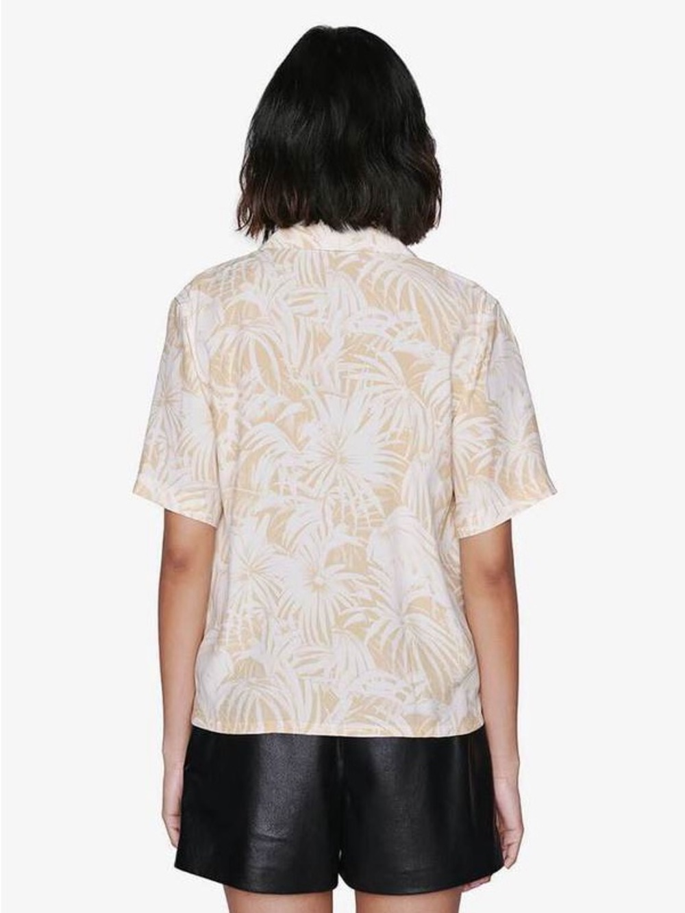 Anine Bing Austin Palm Print Button up top Large $200 - Picture 4 of 7